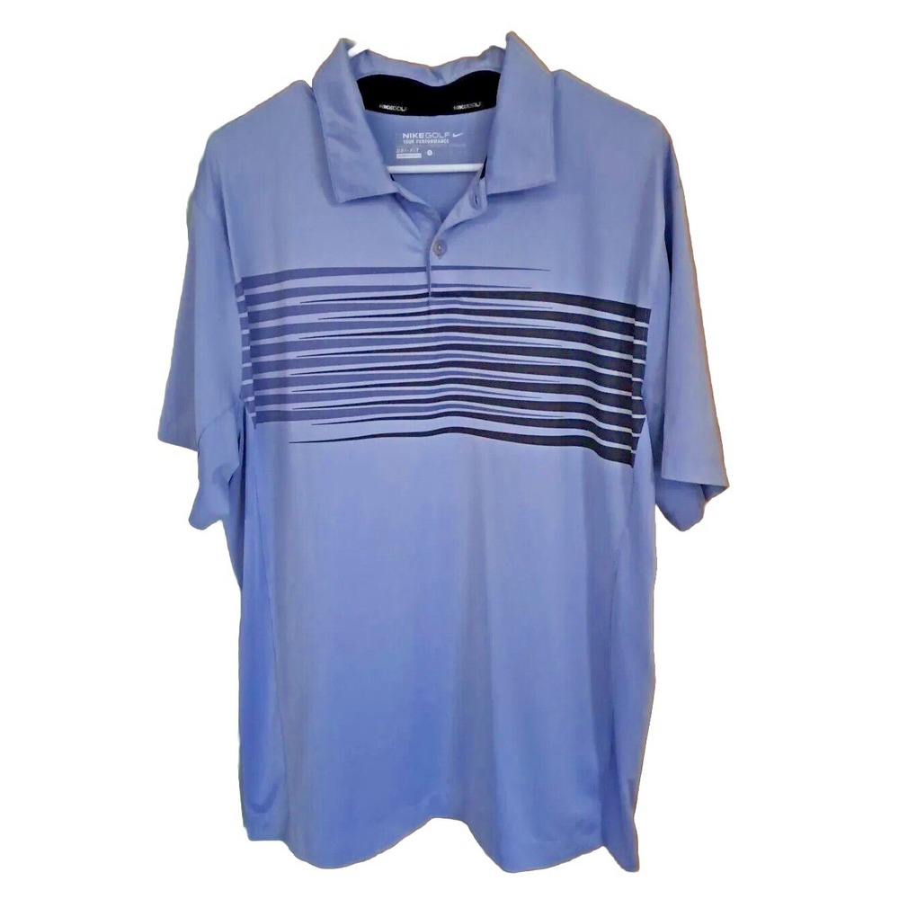 Nike Golf Men's Tour Performance Short Sleeve Blue Polo Shirt Large Pre-owned